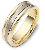 6.5mm 14 Karat Yellow Gold & Titanium Wedding Band Ring