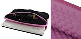 rooCASE Super Bubble Neoprene Sleeve Case Cover for Lenovo 10.1-Inch Ideapad 06517HU Tablet Netbook (Black / Pink)