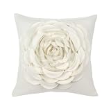 Blissliving Home Jenna Pillow, Cream, 18 by 18 Inches by 