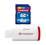 Transcend 4 GB Class 6 SDHC Flash Memory Card with USB Card Reader TS4GSDHC6-P2E [Amazon Frustration Free Packaging]
