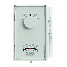 Supco 43005A Vertical Mechanical Heating/Cooling Thermostats, 50 to 90 Degree F, 24 VAC
