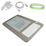 Smoke Amazon Kindle 2 E-Book Reader Silicone Rubber Skin Cover + Car Charger + Data Sync / Charger Cable + A Live*Laugh*Love Wrist Band!!! (Kindle 2 Not Included)