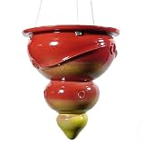 Contemporary Hanging Stoneware Pottery Planter in Cherry Red
