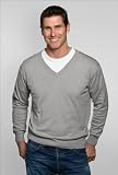 Mens Cashmere & Cotton V Neck Jumper