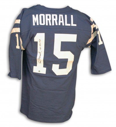 Earl Morrall Colts Autographed/Hand Signed Blue Jersey