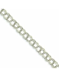 Genuine 14K Yellow Gold White Gold Lite 8mm Triple Link Charm Bracelet 7.25 Inches 5 Grams Of Gold 100% Satisfaction Guaranteed.