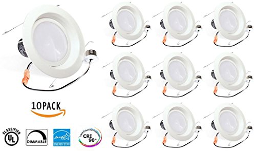 10 PACK 16Watt 6-inch ENERGY STAR UL-listed Dimmable LED Downlight Retrofit Recessed Lighting Fixture – 3000K Warm White LED Ceiling Light — 960LM, CRI 90