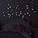 WANDKINGS® Glow-in-The-Dark Decals Butterflies & Stars 78 Stickers on 2 US Letter Sheets (Each 8.3 x 11.7 inch)