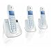 Philips CD4453S/05 Digital Cordless Phone With Answer Machine & HD Sound - Triple Handset