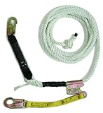 Guardian Fall Protection 11329 VL58-25 Standard 5/8 Inch Thick 3 Strand White Polydac Rope with Snaphook End, 25-Foot