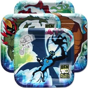 411R1ual9 L Ben 10: Alien Force 7 Square Dessert Plates Asst. (8 count)