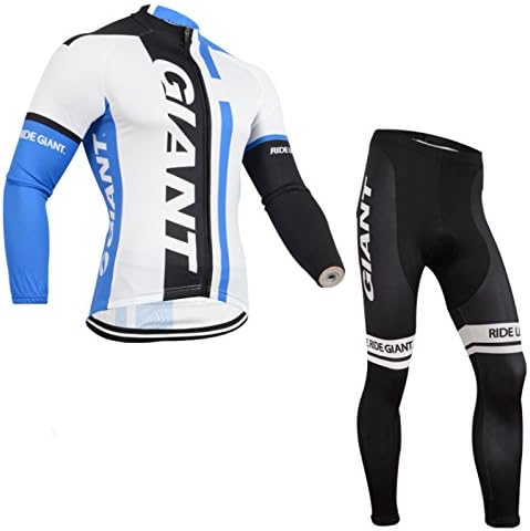 2014 Outdoor Sports Pro Team Men's Long Sleeve Giant Cycling Jersey and Pants Set Blue