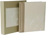 HENZO Baby Fotoalbum SAMMY beige & Aufbewahrungsbox - 30,5 x 28 cm - 60 Seiten - Stoff Babyalbum Album z. Geburt & Taufe