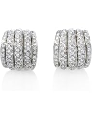 Garavelli Diamond 18k White Gold Huggie Earrings