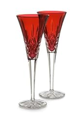 Waterford Crystal Lismore Crimson Flute Pair