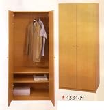 BEAUTIFUL NATURAL 3 SHELF & HANGER WOODEN WARDROBE