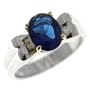 Oval Sapphire Sterling Silver Ring