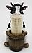 Ebros Country Farm Bovine Cow With Bell Collar Holding A Wooden Barrel Decorative Toothpick Holder Statue With Toothpicks 4