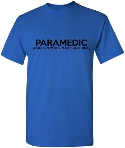 Zombie Underground Paramedic (I Fight Zombies) Adult T-Shirt (Royal, Small)