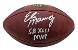 Eli Manning Autographed Football with Super Bowl XLII MVP Inscription
