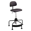 Economy Industrial Chair with Footrest  Black