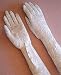 Stretch 85% Nylon/15% Spandex Lace 16-Button White Opera Length, with 3 pearl buttons at Mousquetaire wrist opening Bridal Wedding Formal Prom Glove