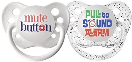 Ulubulu Pacifiers - 6-18 months - Mute Button & Alarm - 2 pk