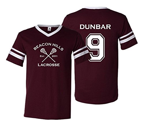Adult Teen Wolf Beacon Hills Lacrosse Dunbar 9 Jersey (Small, Maroon)