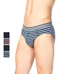 4 Pack Authentic Cool & Fresh™ Stretch Cotton Striped Slips with Stay New™