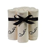 6 pk Monogrammed Bath Wash Cloth Collection by Aussino