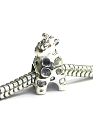 Sterling Silver Giraffe Cute Animal Bead For Pandora Troll European Charm Bracelets