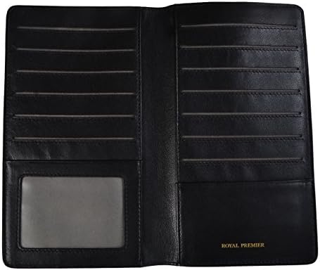 RP Leather Credit Card Holder Case Wallet (Brown Lining ,15 Credit Card Slots)