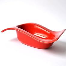 Modern Porcelain Decorative Bowl Red Wave Deep