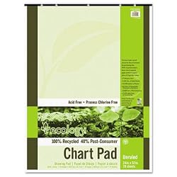 Pacon 945610 S.a.v.e recycled chart pad, 1" ruling, 5-hole punched, 24 x 32, 70 sheets/pad