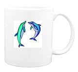 Mug with human, body, individuals, individual, dolphins, persons, couple, humans, people, person, jumping