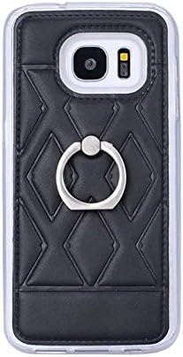 Galaxy S7 Case, iLovely PU leather Back Ring Flip Stand Outdoor Case Cover for Samsung Galaxy S7 (Black)