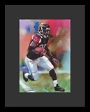 Warrick Dunn (With Football) Sports Gold Wood-Mounted Poster Print - 11