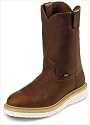 Men's Justin&reg; 10" Pull-On Roper Toe work Boots Tan