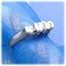 14K White Gold .50 CTW Bar 3 Stone Diamond Ring