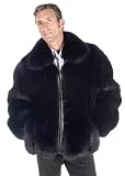 Mens Fox Fur Jacket - Black Fox