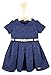 Lilax Little Girls' Flocked Occasion Dress with Shimmer Belt 4T Navy