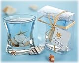 Seashells Gel Candle in Clear Gift Box with Raffia Tie and Thank You Tag