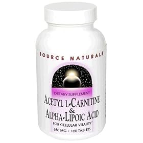 Source Naturals Acetyl L-Carnitine & Alpha-Lipoic Acid, 650 mg, Tablets, 120 tablets