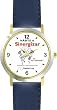 Habit 6 - Synergize (Spanish Text) - DELUXE TWO-TONE WATCH from THE 7 HABITS - WATCH COLLECTION BY WATCHBUDDY&reg; - Arabic Numbers - Blue Leather Strap-Size-Women's Size-Small