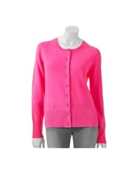 Apt 9 Womens 100% Cashmere Cardigan Sweater - Amped Up Pink - XL