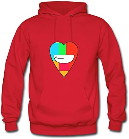 Women Happy Heart Red Designed Chic Cool Hoodies Shirts Small