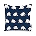 PiCover Elephant Decorative Pillow Case Cover Navy Blue Elephant Sofa Cushion Cover Bedding Pillowcase 18X18 Inch