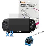 GTMax 2x Clear LCD Screen Protector + LCD PVC Mobile Cleaner for Sony PS Vita