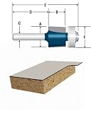 BOSCH 85452M 3/4-Inch Diameter 5/8-Inch Cut Helical Laminate Flush Trim Router Bit 1/4-Inch Shank With 1/4-Inch Ball Bearing