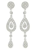 14K White Gold Diamond Earrings